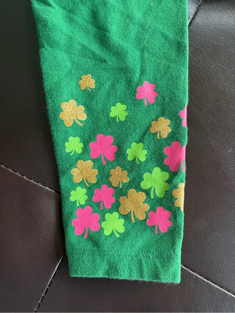Girls' Green Shamrock Dino Pajama Set